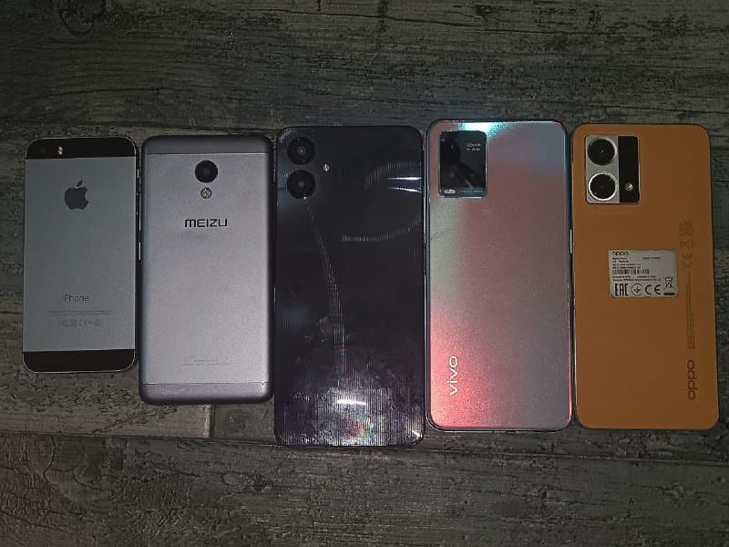 Айфон 5s, Meizu, Самсунг, Vivo y33s, Oppo reno
