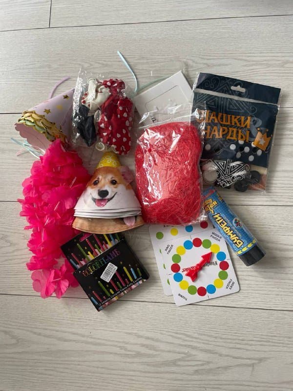 Декор для дня рождения, игра шашки/нарды, свечки, шарики