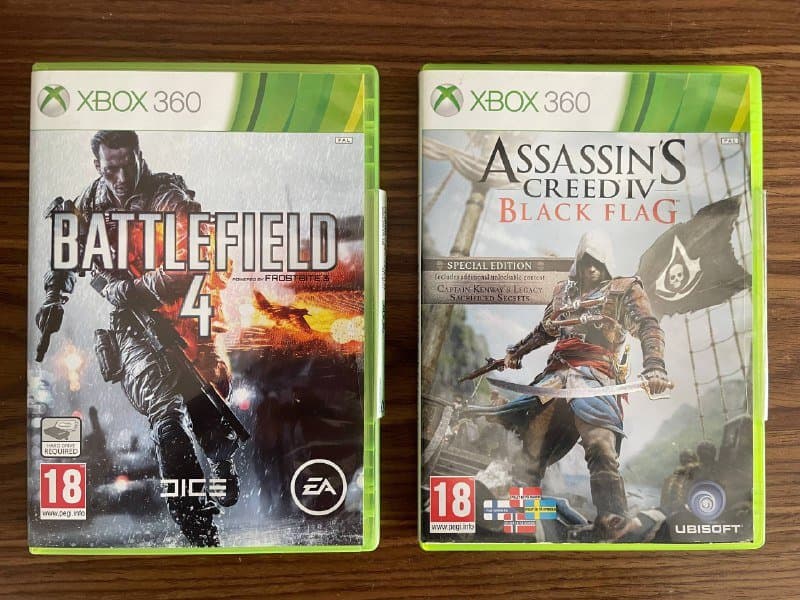 Assassin's Creed Black Flag, Battlefield 4 диски Xbox 360